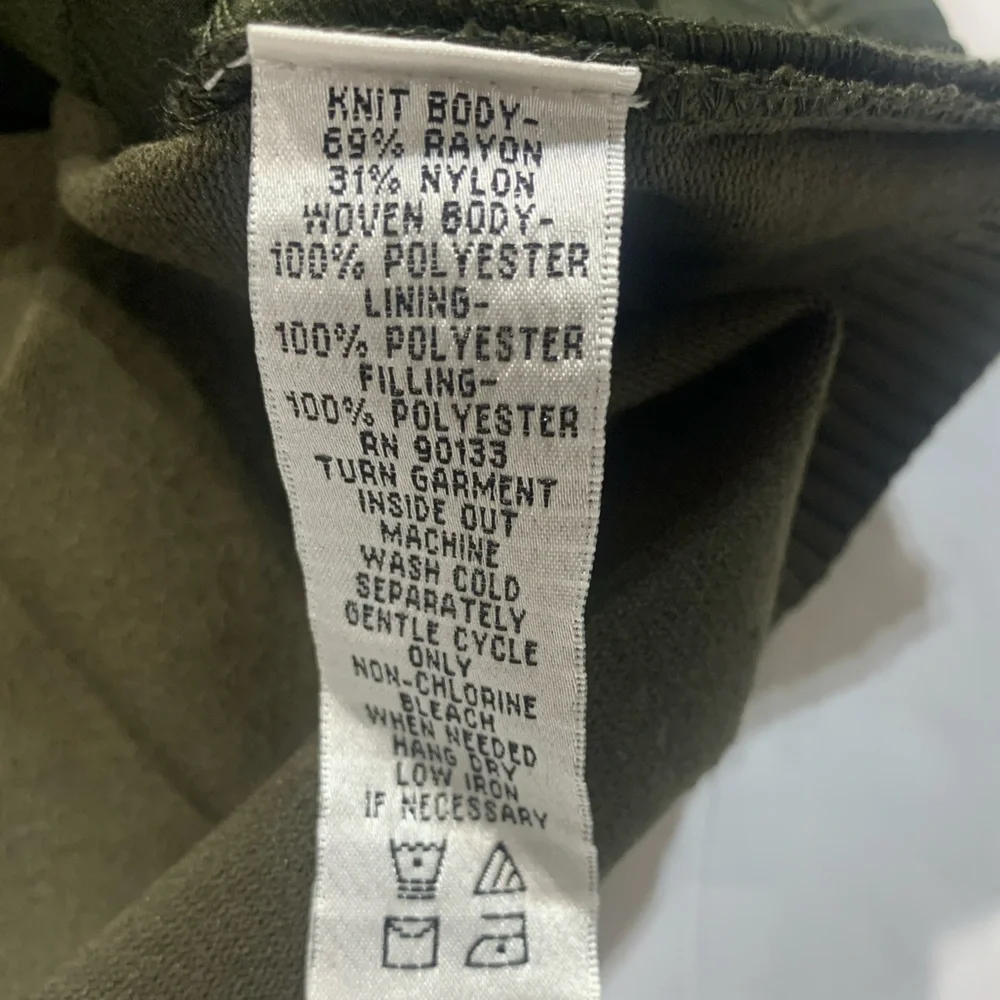 Linea By Louis Dell’Olio Olive Green Quilted women’s sweater Jacket Size 8 - Picture 9 of 9